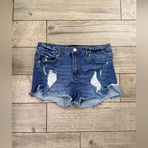 Indigo Rein Blue Distressed Jean Shorts • Size 11/29